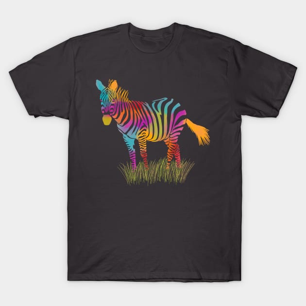 Rainbow Colored Zebra T-Shirt by Alissa Carin